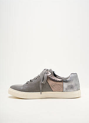 Baskets matière lisse talon plat jusqu'à 3cm gris DAMART femme