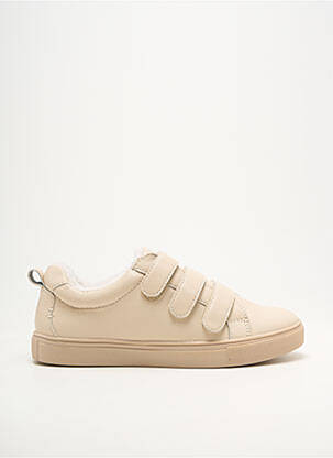 Baskets matière lisse talon plat jusqu'à 3cm beige DAMART femme