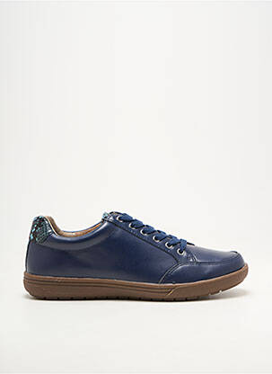 Baskets matière lisse talon plat jusqu'à 3cm bleu DAMART femme