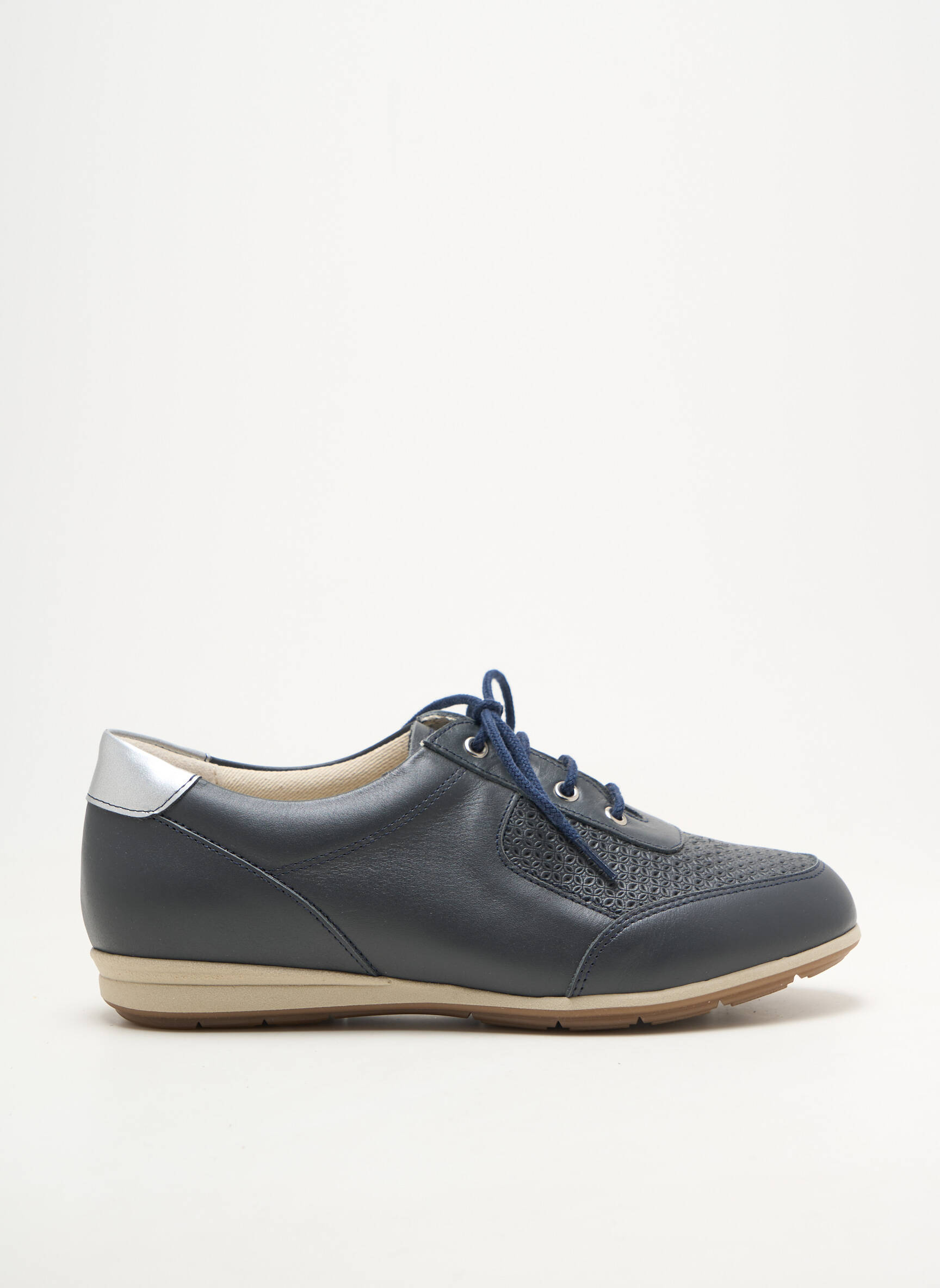 Baskets matière lisse talon plat jusqu'à 3cm bleu DAMART femme