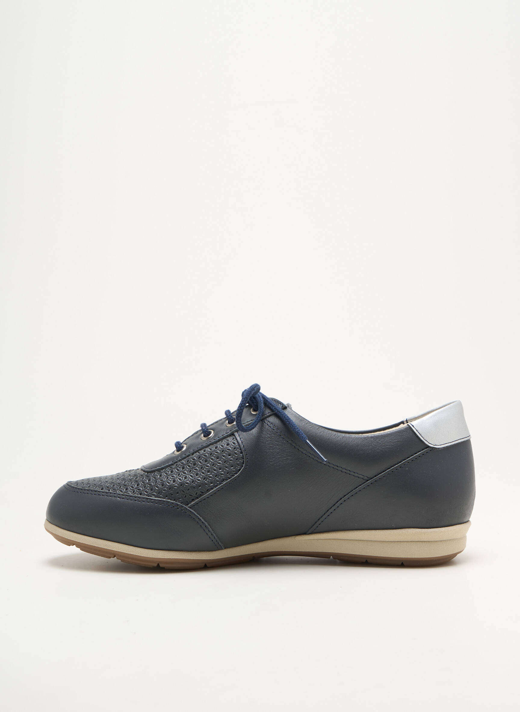 Baskets matière lisse talon plat jusqu'à 3cm bleu DAMART femme