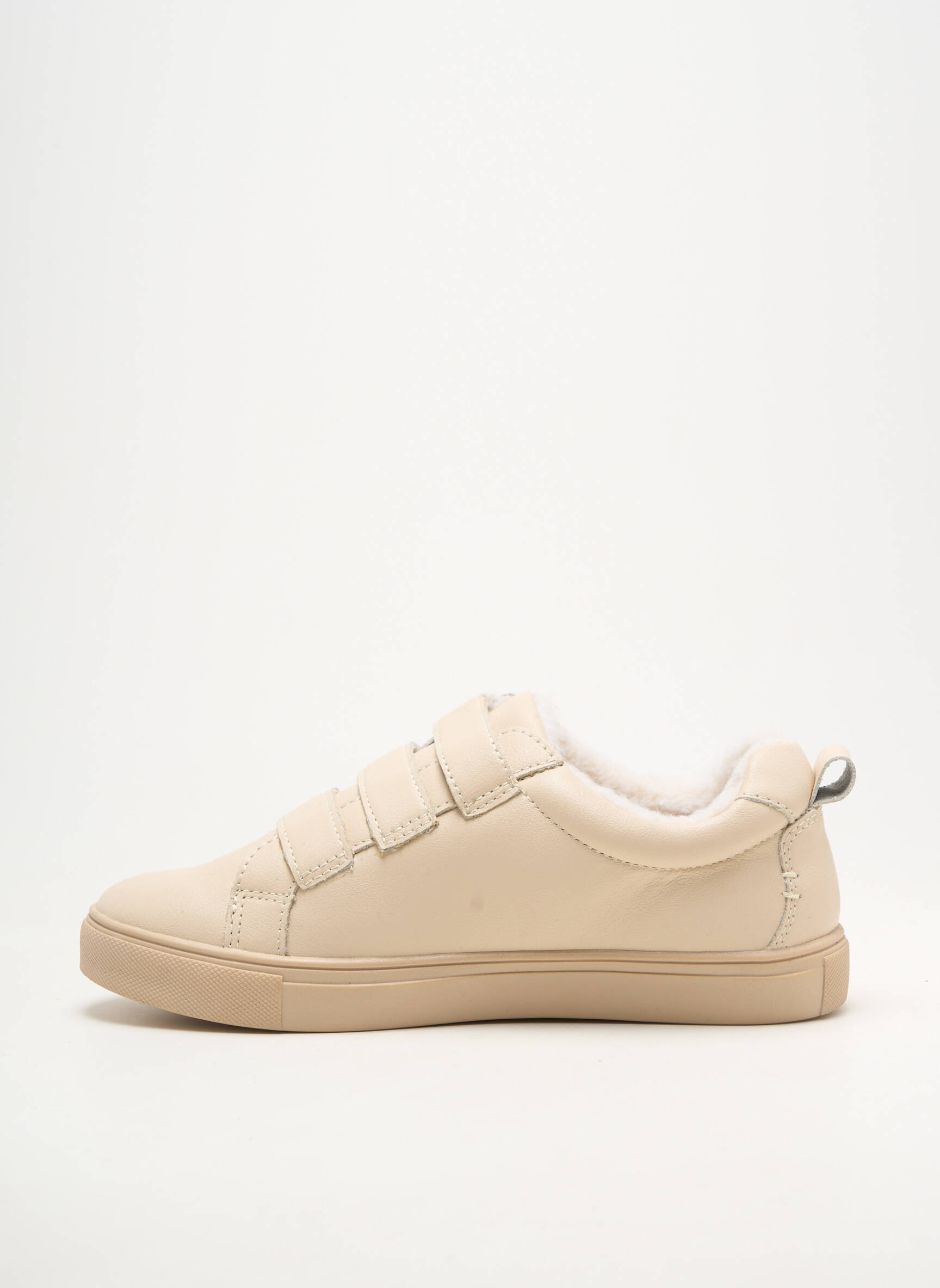 Baskets matière lisse talon plat jusqu'à 3cm beige DAMART femme