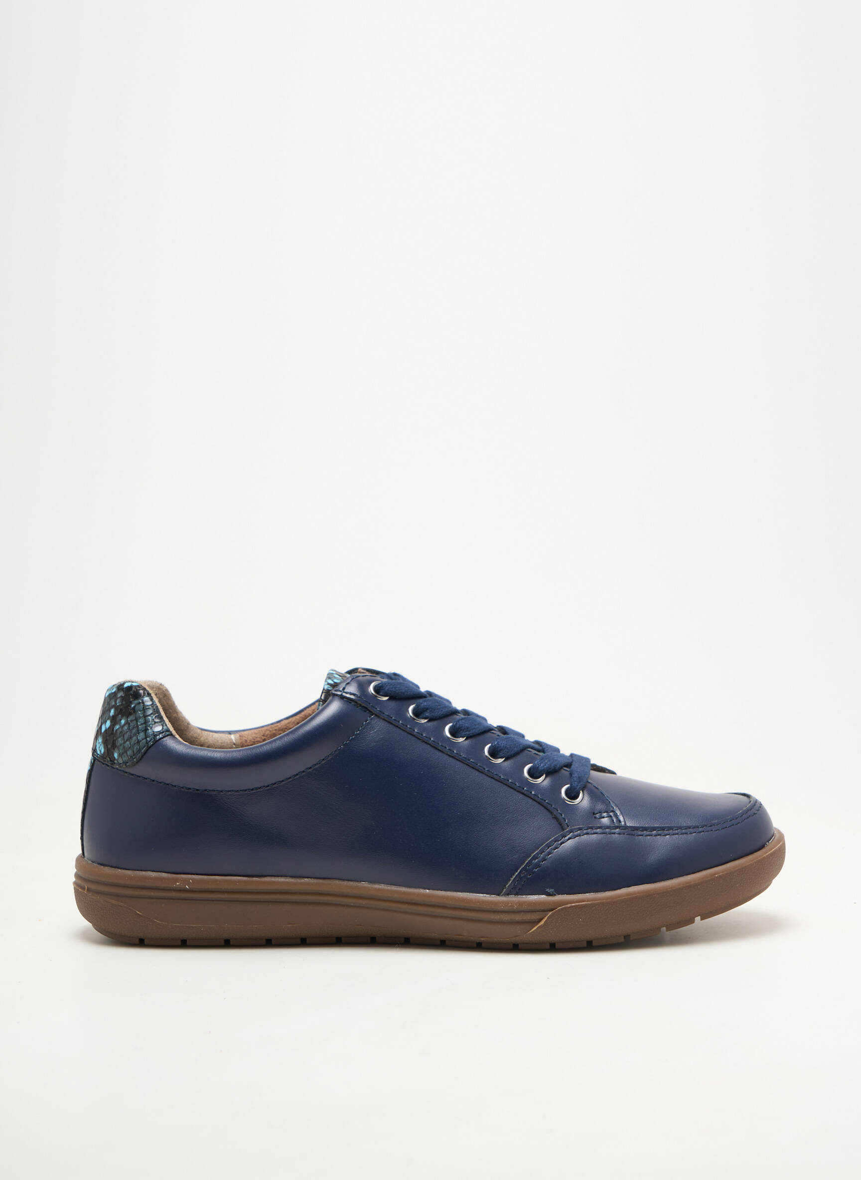 Baskets matière lisse talon plat jusqu'à 3cm bleu DAMART femme