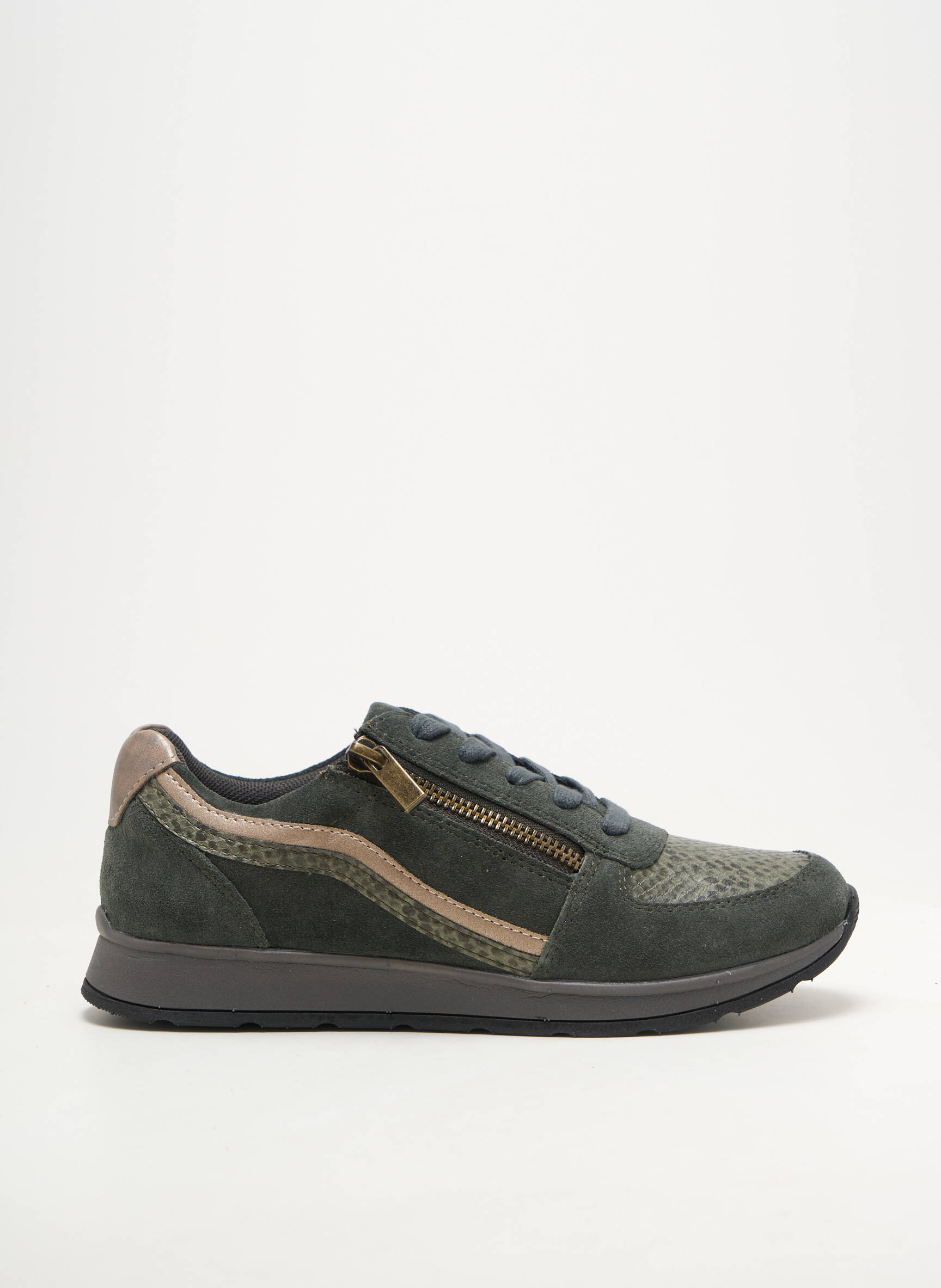 Baskets bout rond talon plat jusqu'à 3cm vert DAMART femme