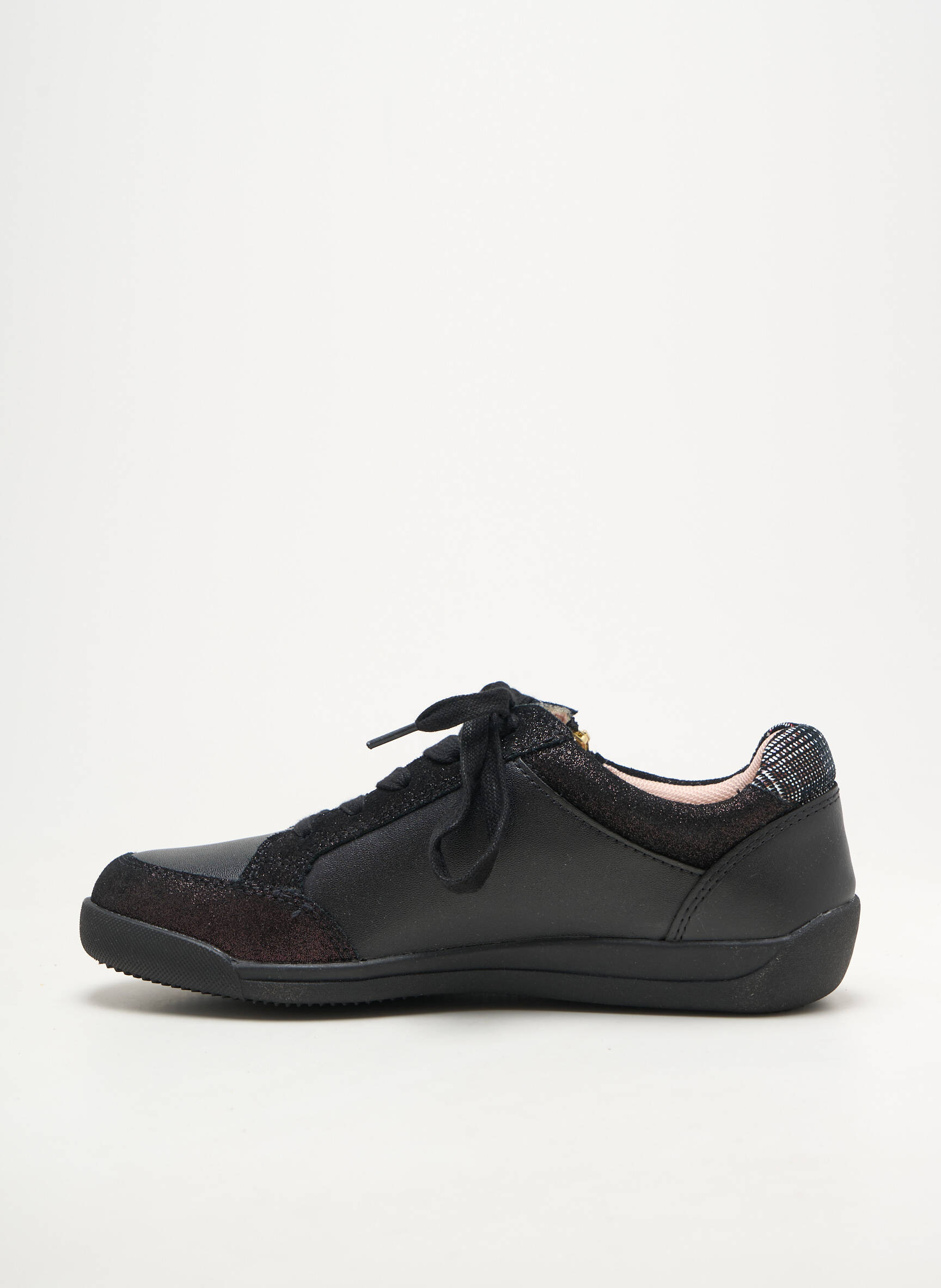 Baskets matière lisse talon plat jusqu'à 3cm noir DAMART femme