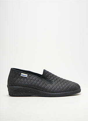 Chaussons/pantoufles semi compensé talon plat jusqu'à 3cm noir EMANUELA femme