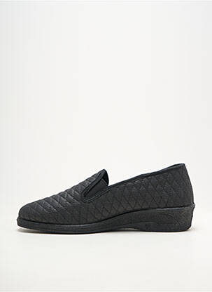Chaussons/pantoufles semi compensé talon plat jusqu'à 3cm noir EMANUELA femme