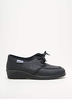 Chaussons/pantoufles semi compensé talon plat jusqu'à 3cm noir EMANUELA femme