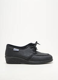 Chaussons/pantoufles semi compensé talon plat jusqu'à 3cm noir EMANUELA femme