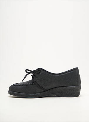 Chaussons/pantoufles semi compensé talon plat jusqu'à 3cm noir EMANUELA femme
