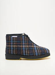 Chaussons/pantoufles bout rond talon plat jusqu'à 3cm bleu EMANUELA femme