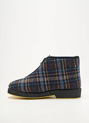 Chaussons/pantoufles bout rond talon plat jusqu'à 3cm bleu EMANUELA femme