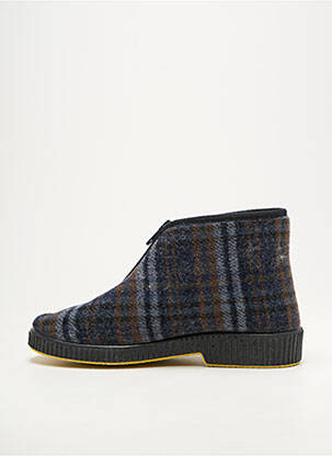 Chaussons/pantoufles bout rond talon plat jusqu'à 3cm bleu EMANUELA femme
