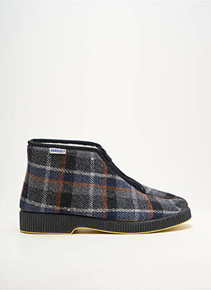Chaussons/pantoufles bout rond bout rond bleu EMANUELA homme