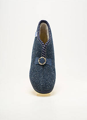 Chaussons/pantoufles bout rond talon plat jusqu'à 3cm bleu EMANUELA femme