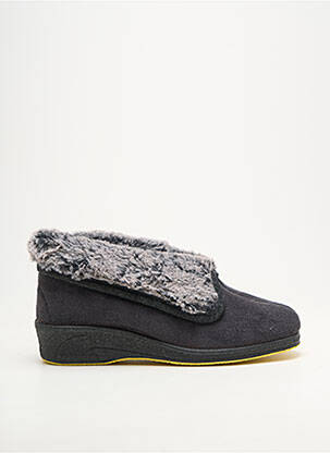 Chaussons/pantoufles semi compensé talon plat jusqu'à 3cm gris EMANUELA femme