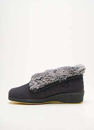 Chaussons/pantoufles semi compensé talon plat jusqu'à 3cm gris EMANUELA femme