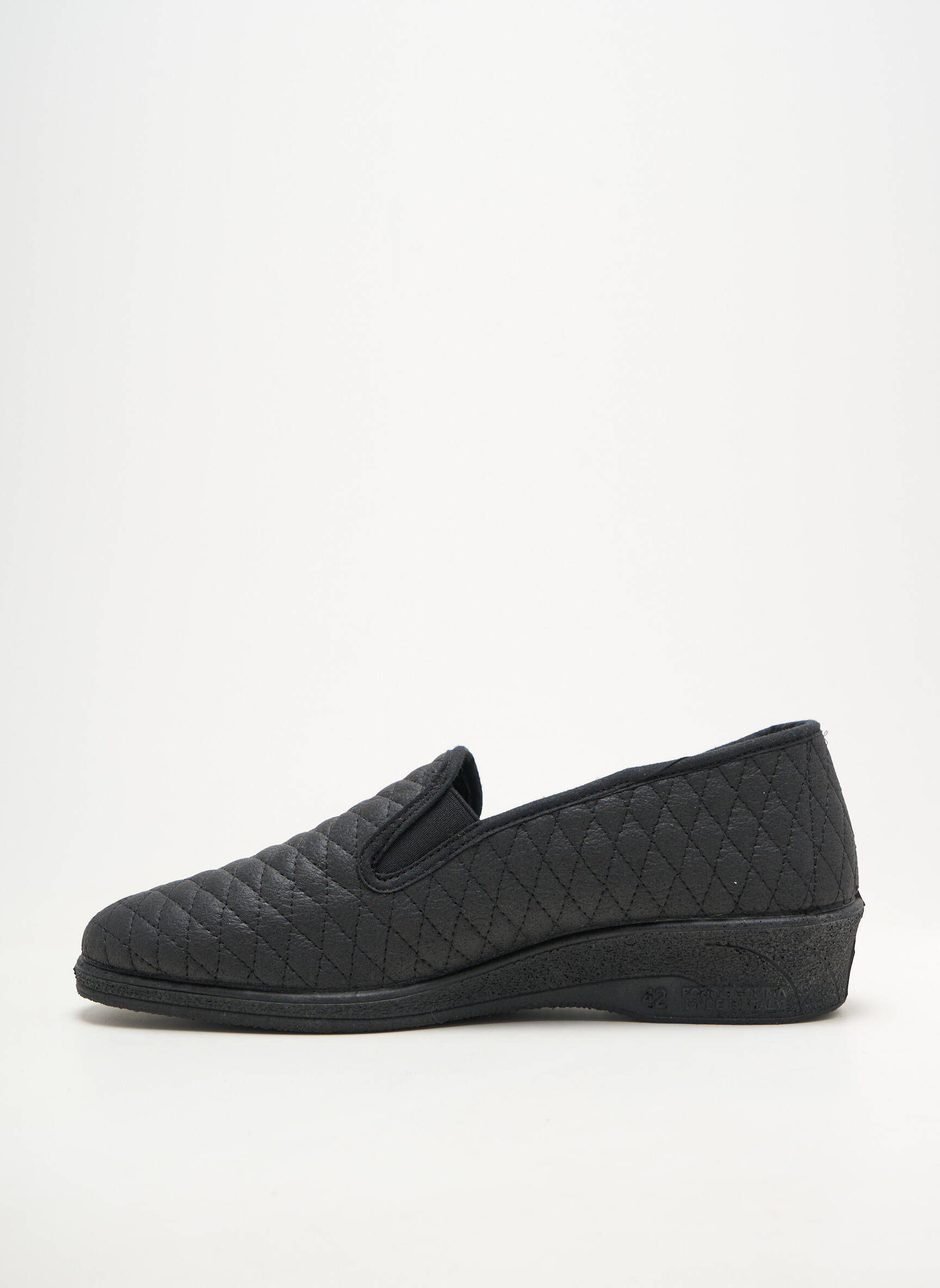 Chaussons/pantoufles semi compensé talon plat jusqu'à 3cm noir EMANUELA femme