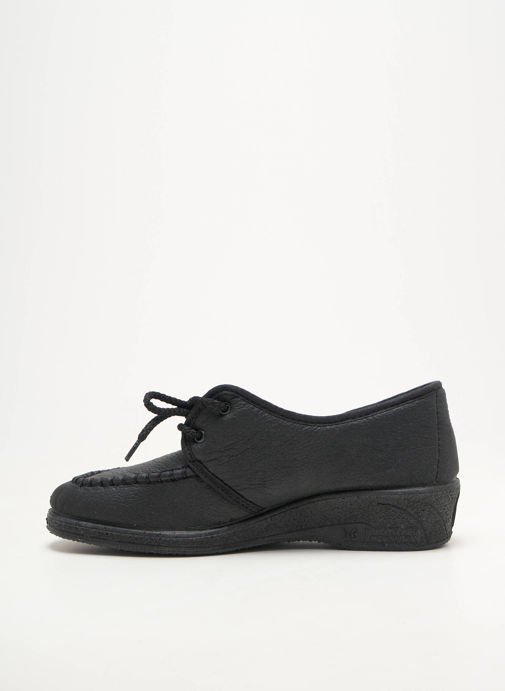 Chaussons/pantoufles semi compensé talon plat jusqu'à 3cm noir EMANUELA femme