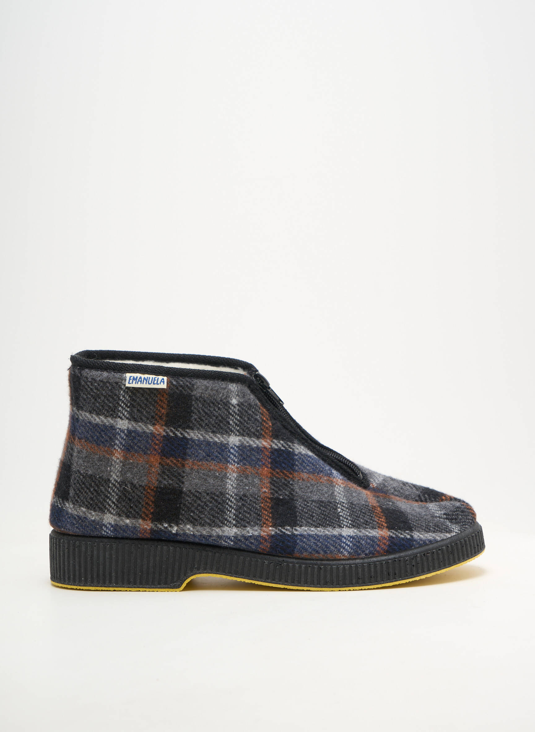 Chaussons/pantoufles bout rond bout rond bleu EMANUELA homme