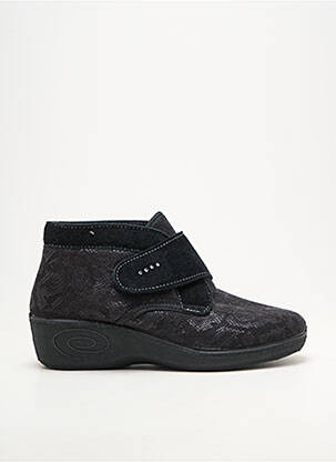 Chaussons/pantoufles semi compensé talon de 4 à 6cm noir EMANUELA femme