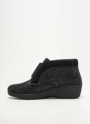 Chaussons/pantoufles semi compensé talon de 4 à 6cm noir EMANUELA femme