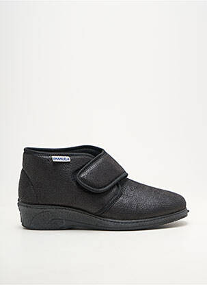 Chaussons/pantoufles semi compensé talon plat jusqu'à 3cm noir EMANUELA femme