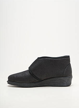 Chaussons/pantoufles semi compensé talon plat jusqu'à 3cm noir EMANUELA femme