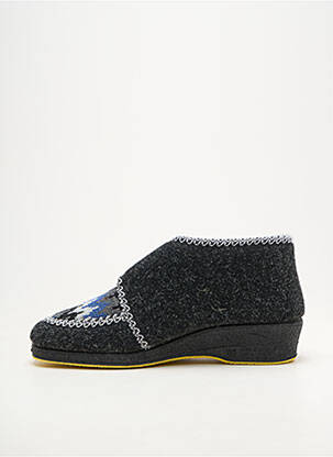 Chaussons/pantoufles semi compensé talon plat jusqu'à 3cm gris EMANUELA femme