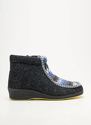 Chaussons/pantoufles semi compensé talon plat jusqu'à 3cm gris EMANUELA femme