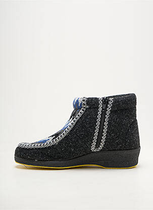Chaussons/pantoufles semi compensé talon plat jusqu'à 3cm gris EMANUELA femme