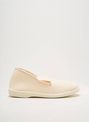 Chaussons/pantoufles bout rond talon plat jusqu'à 3cm beige DAMART femme