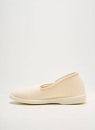 Chaussons/pantoufles bout rond talon plat jusqu'à 3cm beige DAMART femme
