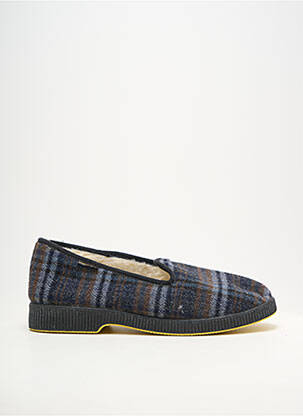 Chaussons/pantoufles bout rond bout rond bleu EMANUELA homme