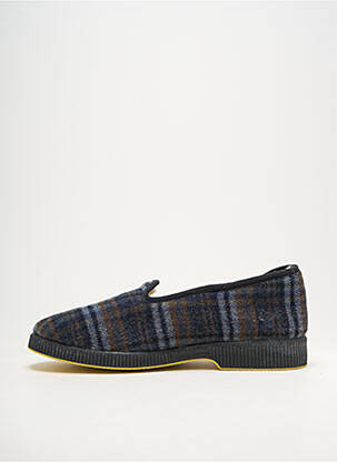 Chaussons/pantoufles bout rond bout rond bleu EMANUELA homme