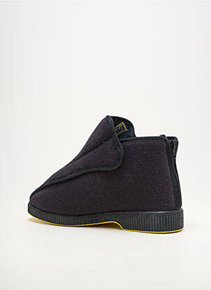 Chaussons/pantoufles fermeture scratch bout rond noir EMANUELA unisexe