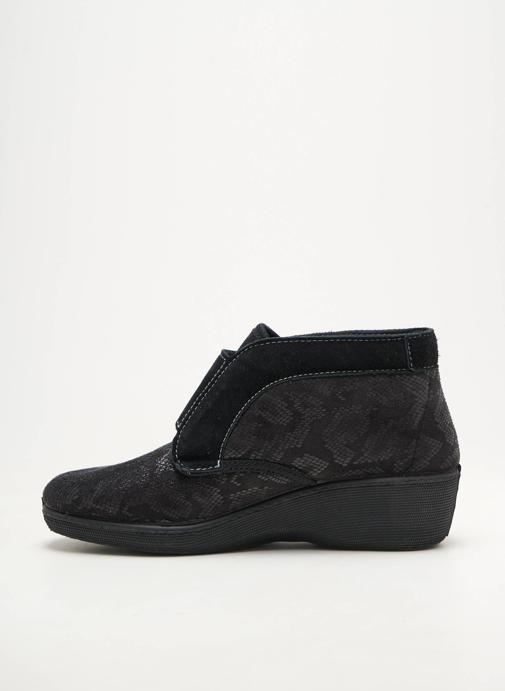 Chaussons/pantoufles semi compensé talon de 4 à 6cm noir EMANUELA femme