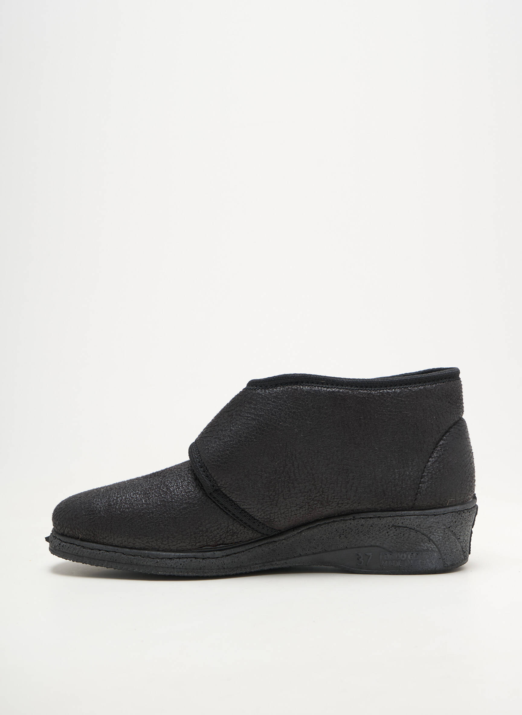 Chaussons/pantoufles semi compensé talon plat jusqu'à 3cm noir EMANUELA femme