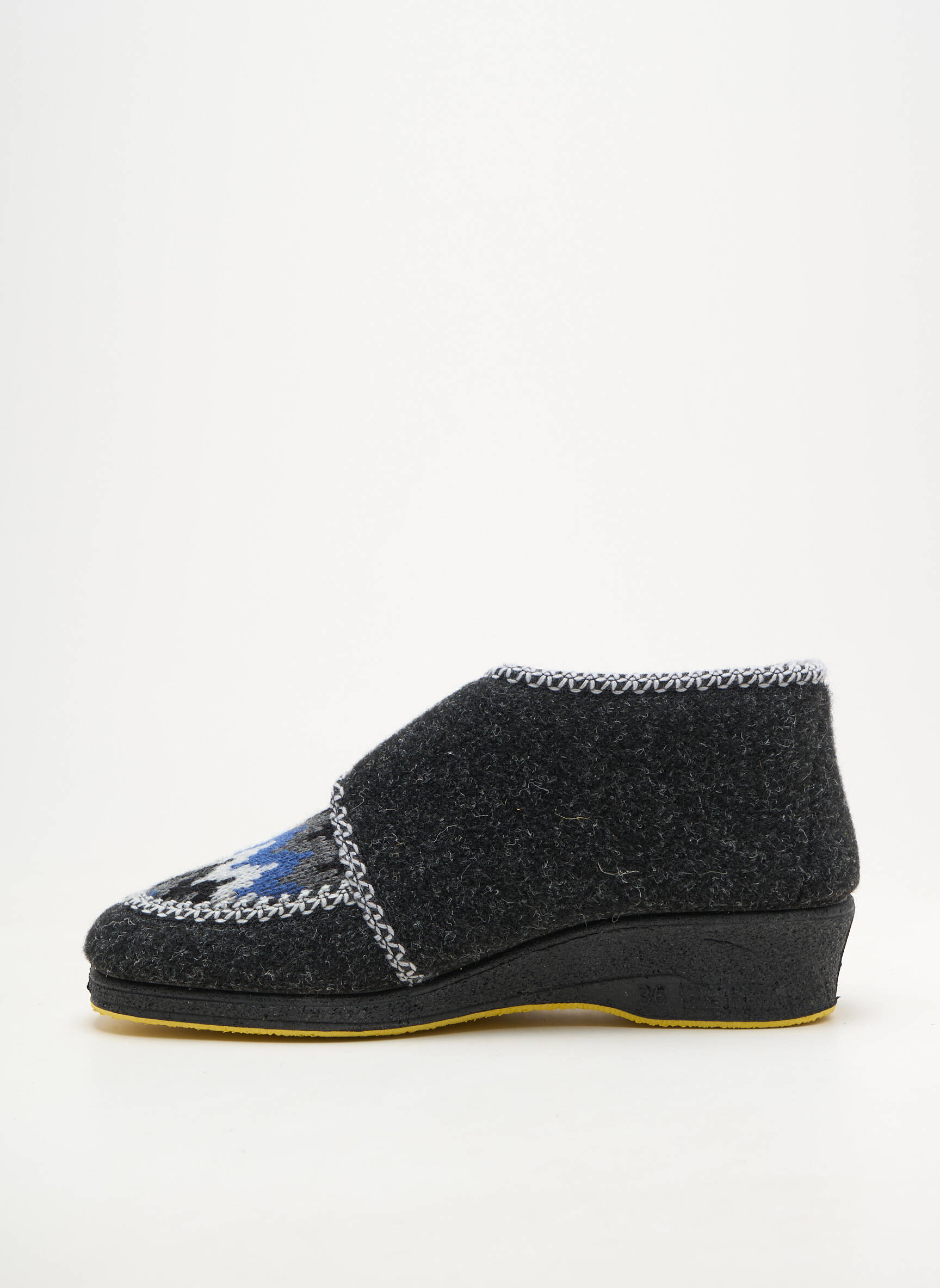 Chaussons/pantoufles semi compensé talon plat jusqu'à 3cm gris EMANUELA femme