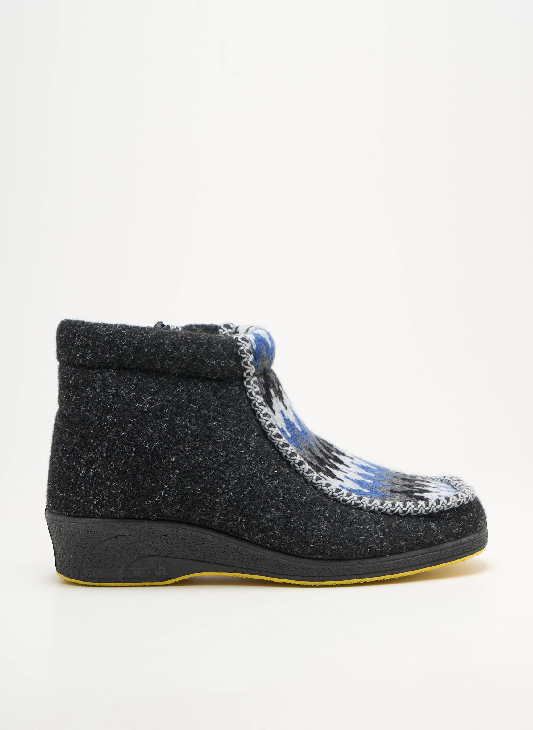 Chaussons/pantoufles semi compensé talon plat jusqu'à 3cm gris EMANUELA femme