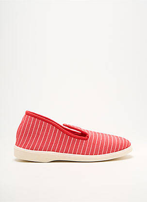 Chaussons/pantoufles bout rond talon plat jusqu'à 3cm rouge DAMART femme