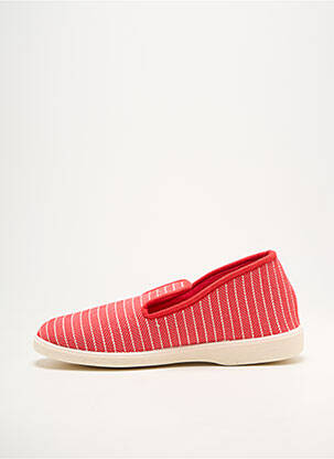 Chaussons/pantoufles bout rond talon plat jusqu'à 3cm rouge DAMART femme