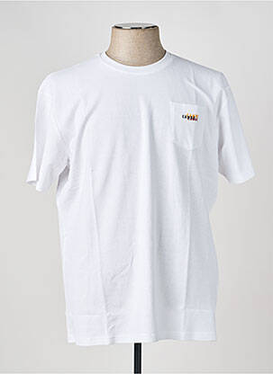T-shirt broderie manches courtes blanc CAMBERABERO homme
