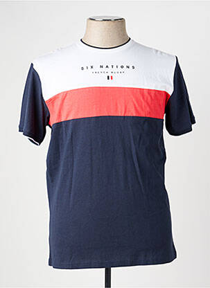 T-shirt broderie manches courtes bleu CAMBERABERO homme