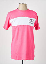 T-shirt broderie manches courtes rose CAMBERABERO homme