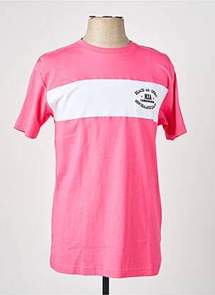T-shirt broderie manches courtes rose CAMBERABERO homme