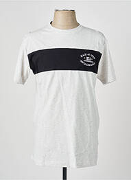 T-shirt broderie manches courtes gris CAMBERABERO homme