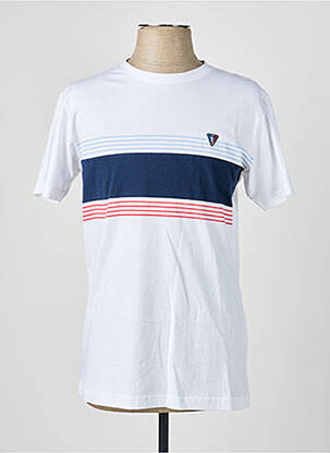 T-shirt broderie manches courtes blanc CAMBERABERO homme