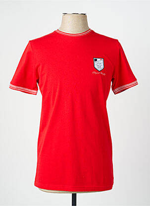 T-shirt broderie manches courtes rouge CAMBERABERO homme