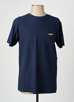 T-shirt coupe droite manches courtes bleu CAMBERABERO homme